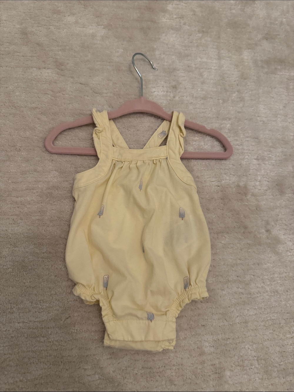 Baby Gap - Yellow Baby Bubble Romper with Popsicle Embroidery